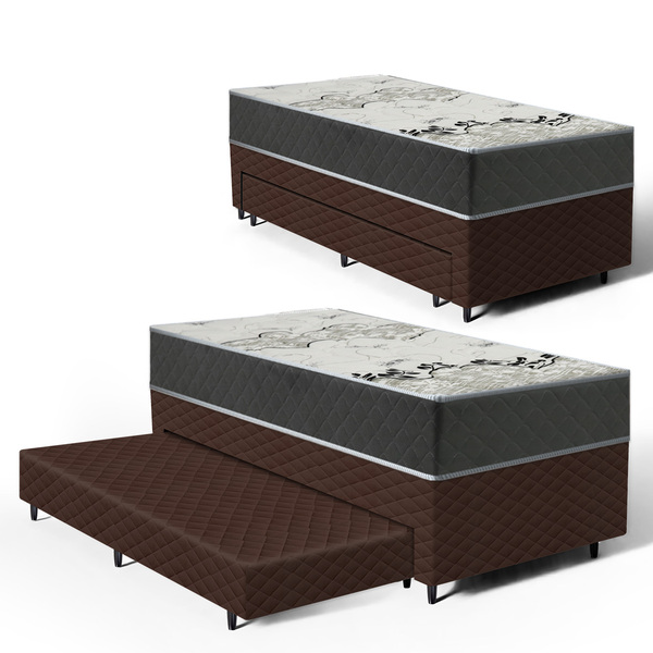 Cama Box + Colchão De D33 Iso 3000 Gazin + Auxiliar De Espuma