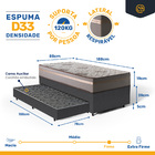 Cama Box + Colchão De D33 Millenium One Face + Auxiliar De Es