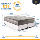 Cama Box + Colchão De Espuma D33 Millenium One Face King 193