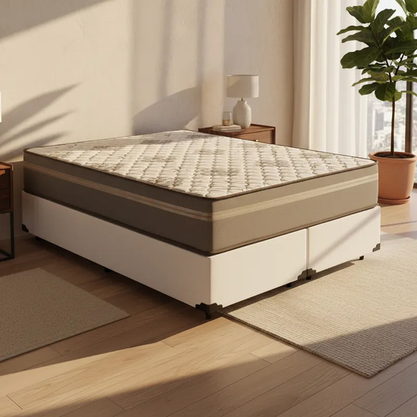 Cama Box + Colchão De Espuma D33 Millenium One Face King 193