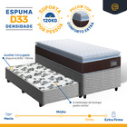 Cama Box + Colchão De Espuma D33 Pillow Top Comfort Luxo + Au
