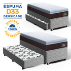 Cama Box + Colchão De Espuma D33 Pillow Top Comfort Luxo + Au
