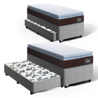Cama Box + Colchão De Espuma D33 Pillow Top Comfort Luxo + Au