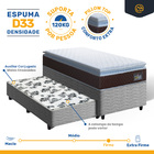 Cama Box + Colchão De Espuma D33 Pillow Top Comfort Luxo + Au