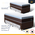Cama Box + Colchão De Espuma D33 Pillow Top Comfort Luxo + Au