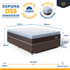 Cama Box + Colchão De Espuma D33 Pillow Top Comfort Luxo Casa