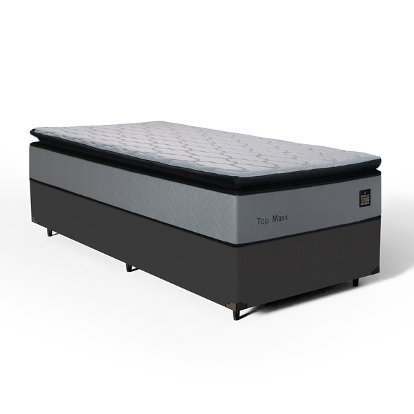 Cama Box + Colchão De Espuma D33 Pillow Top Maxx Solteiro 88