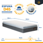 Cama Box + Colchão De Espuma D45 Pillow Top Fort Comfort + Au