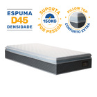 Cama Box + Colchão De Espuma D45 Pillow Top Fort Comfort + Au