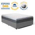 Cama Box + Colchão De Espuma D45 Pillow Top Fort Comfort Casa