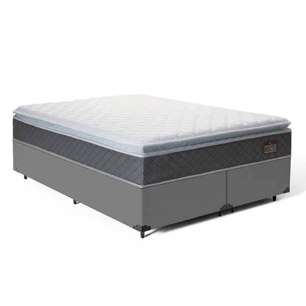 Cama Box + Colchão De Espuma D45 Pillow Top Fort Comfort Quee