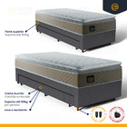 Cama Box + Colchão De Espuma D45 Pillow Top Strong One Face +