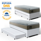 Cama Box + Colchão De Espuma D45 Pillow Top Strong One Face +