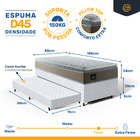 Cama Box + Colchão De Espuma D45 Pillow Top Strong One Face +