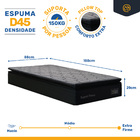 Cama Box + Colchão De Espuma D45 Pillow Top Suport Prime + Au