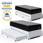 Cama Box + Colchão De Espuma D45 Pillow Top Suport Prime + Au