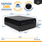 Cama Box + Colchão De Espuma D45 Pillow Top Suport Prime Quee