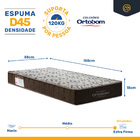 Cama Box + Colchão De Espuma D45 Solteiro Ortobom Iso 150 + A