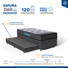 Cama Box + Colchão De Espuma D60 Double Face Guarda Costas Co