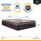 Cama Box + Colchão De Espuma Mega Pillow Queen 158 cm