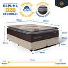 Cama Box + Colchão De Espuma Mega Pillow Queen 158 cm