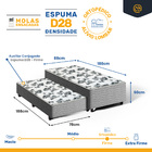 Cama Box + Colchão De Molas E Auxiliar De Espuma Unique 3 Em