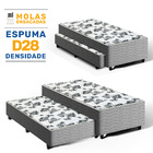 Cama Box + Colchão De Molas E Auxiliar De Espuma Unique 3 Em