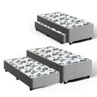 Cama Box + Colchão De Molas E Auxiliar De Espuma Unique 3 Em