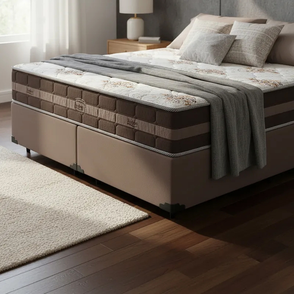 Cama Box + Colchão De Molas Ensacadas Anjos Classic Pocket Qu