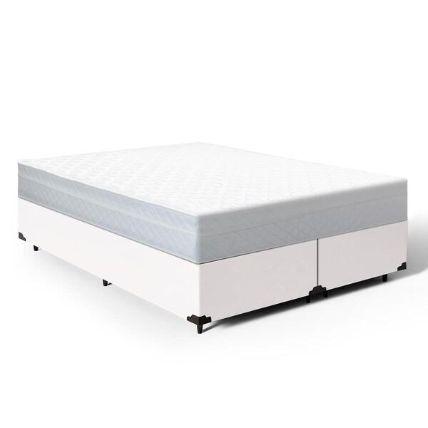 Cama Box + Colchão De Molas Ensacadas Classic Maxx White Quee