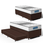 Cama Box + Colchão De Molas Ensacadas Double Face Essence Pro