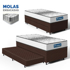 Cama Box + Colchão De Molas Ensacadas Double Face Essence Pro
