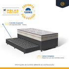 Cama Box + Colchão De Molas Ensacadas Luxury + Auxiliar De Es