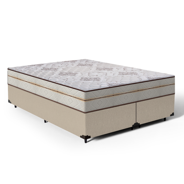 Cama Box + Colchão De Molas Ensacadas Luxury Queen 158 cm