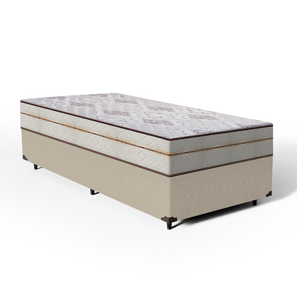 Cama Box + Colchão De Molas Ensacadas Luxury Solteiro 88 cm