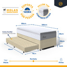 Cama Box + Colchão De Molas Ensacadas Pillow Top Flora + Auxi