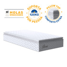 Cama Box + Colchão De Molas Ensacadas Pillow Top Flora + Auxi