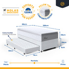 Cama Box + Colchão De Molas Ensacadas Pillow Top Flora + Auxi