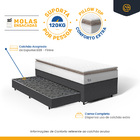 Cama Box + Colchão De Molas Ensacadas Pillow Top Neve + Auxil