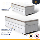 Cama Box + Colchão De Molas Ensacadas Pillow Top Neve + Auxil