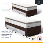 Cama Box + Colchão De Molas Ensacadas Pillow Top Neve + Auxil