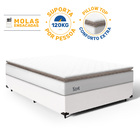 Cama Box + Colchão De Molas Ensacadas Pillow Top Neve Casal 1