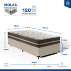 Cama Box + Colchão De Solteiro Classic Molas Pocket 78 x 188