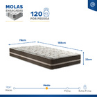 Cama Box + Colchão De Solteiro Classic Molas Pocket 78 x 188