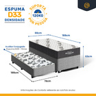Cama Box + Colchão Ortobom De Espuma D33 Airtech 100 + Auxili