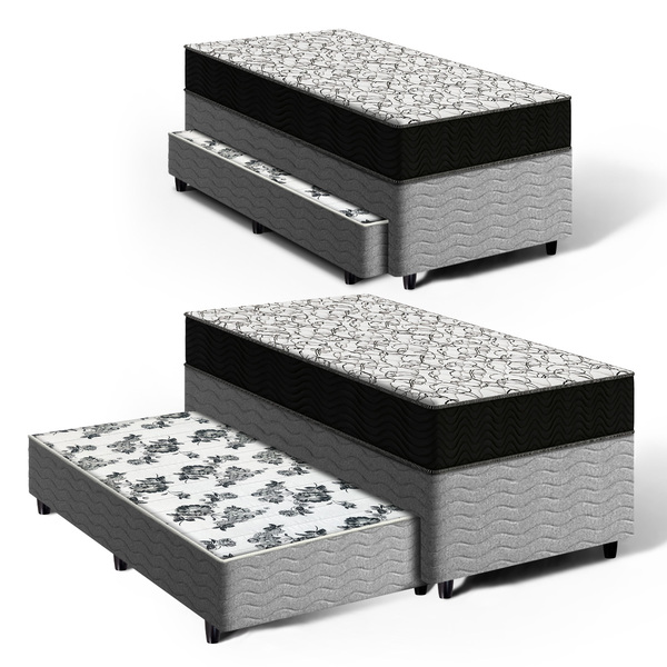 Cama Box + Colchão Ortobom De Espuma D45 Airtech 150 + Auxili