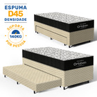 Cama Box + Colchão Ortobom De Espuma D45 Airtech 150 + Auxili