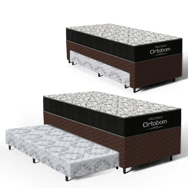 Cama Box + Colchão Ortobom De Espuma D45 Airtech 150 + Auxili