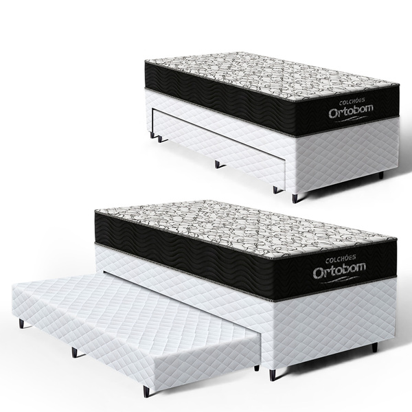 Cama Box + Colchão Ortobom De Espuma D45 Airtech 150 + Auxili