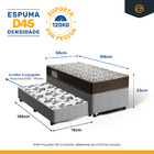 Cama Box + Colchão Ortobom De Espuma D45 Solteiro Iso 150 + A